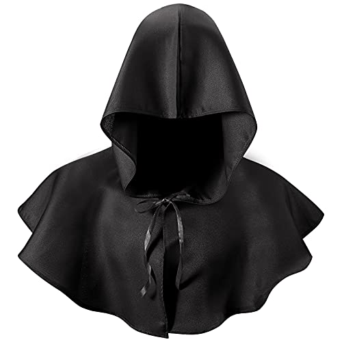 Boyiee Halloween Mittelalterliche Kapuze Hut Kapuze Pest Arzt Hut Vintage Unisex Kapuzen Kapuze Umhang Pagan Cosplay Zubehör (Schwarz) von Boyiee