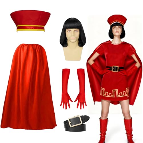 Boyigog Erwachsene König Kostüm Royal Outfits Set mit rotem Umhang Hut Lange Handschuhe Gürtel Halloween Karneval Party König Königsroter Umhang Cosplay Kostüm für Erwachsene von Boyigog