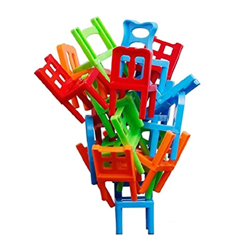 18Pcs Balancing Toys Kunststoffstühle,Stacking Chairs Tower Balancing Game Kinder,Multiplayer Balance Game Chair on Chair Stack Up Chairs Tower Game Familienfeiern von Bozaap