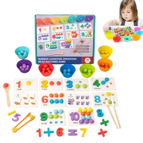 Montessori Arithmetic Math Toy Set, Silicone Digital Learning & Education Toys, Math Beads Counting for 4-6 Years Old, Learnings Activities Toys Educational Montessori Arithmetic Math Toy Set, Silicone Digital Learning & Education Toys, Math Beads Counting for 4-6 Years Old, Learnings Activities Toys Educational von Bpoeee