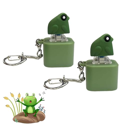 Rechargeable Frog Keychain with Sound Croaking and Colorful Lights, Keyboard Clicker Fidget Toy, Frog Croaking Fidget Toy von Bpoeee