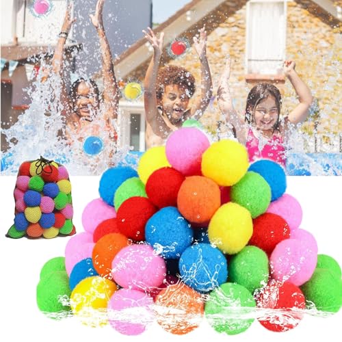 Reusable Water Sponge Balls, Instant Water Balloons Quick Fill, 6 Colors of Soft Soaker Ball, Outdoor Water Play, Water Toys for Boys and Girls, For Pool Parties, Backyard Games (100) von Bpoeee