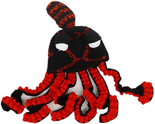 Bprtcra Handgewebte Gestrickte Mütze, Erwachsene Unisex Lustige Cartoon Octopus Lange Tentakel Augen Hut Cosplay Hut Party Requisiten (Tippe B) von Bprtcra