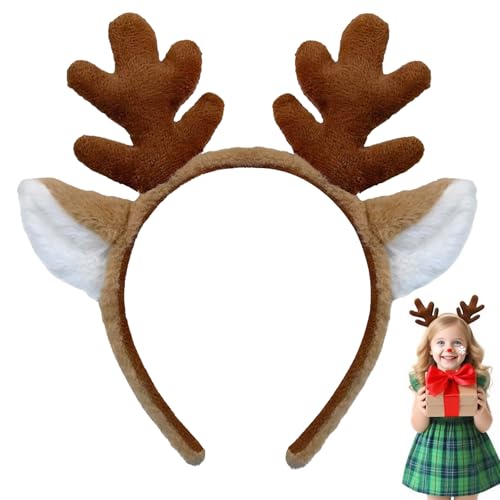 BrKern Christmas Headband Rentier Geweih Kopfband für Weihnachten & Karneval - Lustiges Weihnachtsaccessoire für Damen und Kinder Wiederverwendbar für Fotos und Parties Rentierkopfband ﻿ von BrKern
