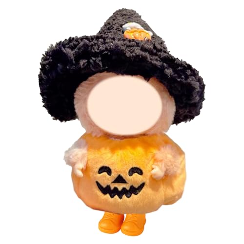 Halloween-Outfit Set für 17 cm Puppen – Hexenhut, Kürbiskostüm & Mini-Schuhe, DIY Puppenkleidung für Dekoration und Fotografie von BrKern