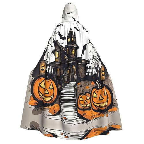BrUgui Happy-halloween-vector mittelalterlicher roter Kapuzenumhang – Hexenkostüm für Erwachsene, perfekt für Halloween und Kostümpartys von BrUgui