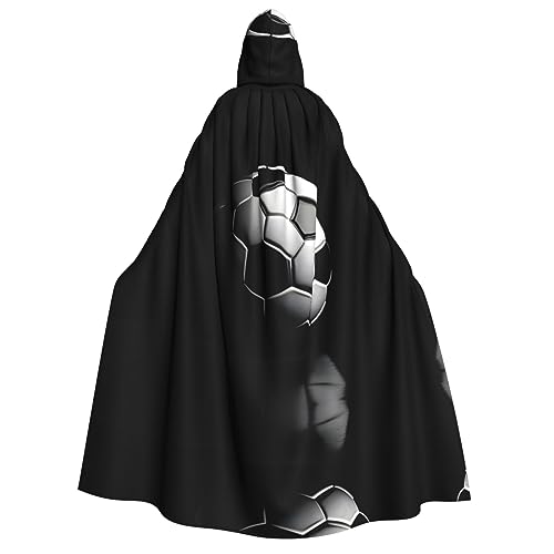 BrUgui I Like Soccer Mittelalterlicher roter Kapuzenumhang – Hexenkostüm für Erwachsene, perfekt für Halloween und Kostümpartys von BrUgui