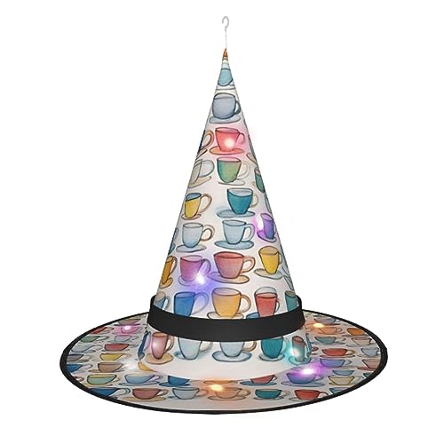 BrUgui LED Hexenhut für Frauen - Perfekt für Partys Halloween und Rollenspiele - Stoffhut 33cm Höhe von BrUgui