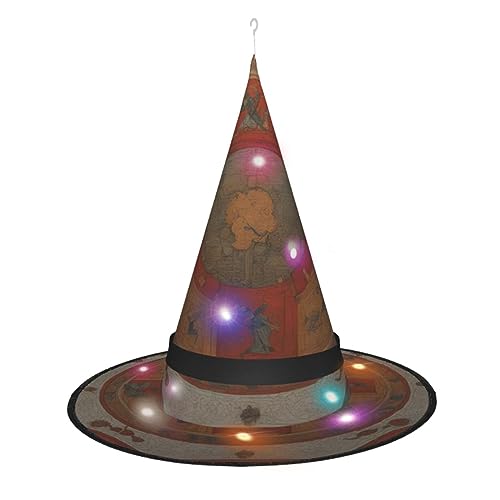 BrUgui LED Hexenhut für Frauen - Perfekt für Partys Halloween und Rollenspiele - Stoffhut 33cm Höhe von BrUgui