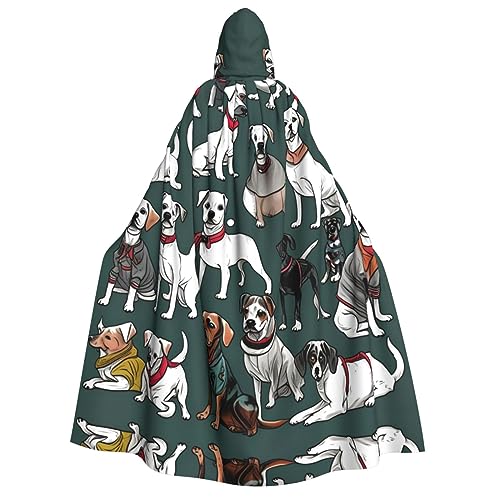 BrUgui Mittelalterlicher roter Kapuzenumhang mit Knochen und Hundekrallen – Hexenkostüm für Erwachsene, perfekt für Halloween und Kostümpartys von BrUgui