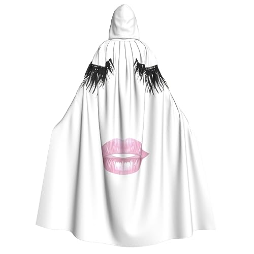 BrUgui Wimpernlippe, weißer mittelalterlicher roter Kapuzenumhang – Hexenkostüm für Erwachsene, perfekt für Halloween und Kostümpartys von BrUgui