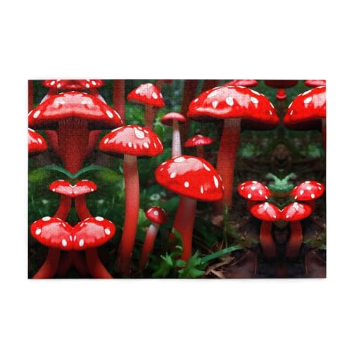 Personalisiertes Puzzle: Erstellen Sie ein individuelles Bilderpuzzle - Perfekt für Familienspaß und Geschenke Rote Pilze von BrUgui