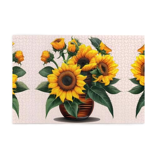 Personalisiertes Puzzle: Erstellen Sie ein individuelles Bilderpuzzle - Perfekt für Familienspaß und Geschenke Sonnenblume und Rose von BrUgui