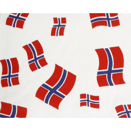 Baumwollstoff mit Norwegischer Flagge 145cm - 50cm von Brændgaard Textile