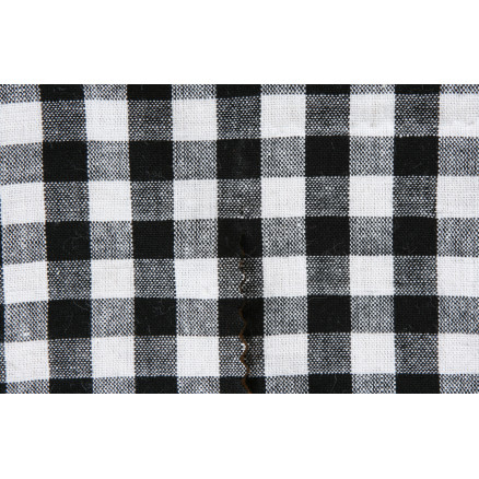 karierte Tischdecke 10x10mm Baumwollstoff 999 Schwarz 140cm - 50cm von Brændgaard Textile