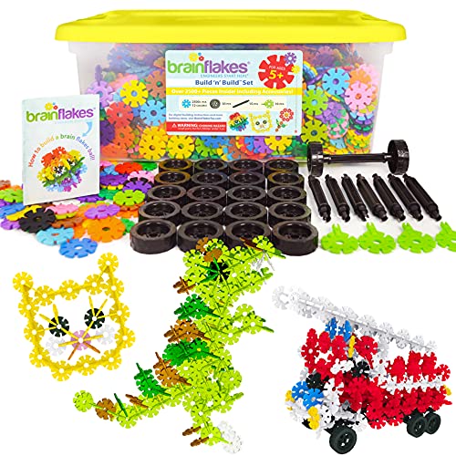 Brain Flakes 2500 Piece Build 'n' Build Kit - A Creative and Educational Alternative to Building Blocks - Wheel Pieces and Special Parts Included - A Great Stem Toy for Both Boys and Girls Brain Flakes 2500 Piece Build 'n' Build Kit - A Creative and Educational Alternative to Building Blocks - Wheel Pieces and Special Parts Included - A Great Stem Toy for Both Boys and Girls von Brain Flakes