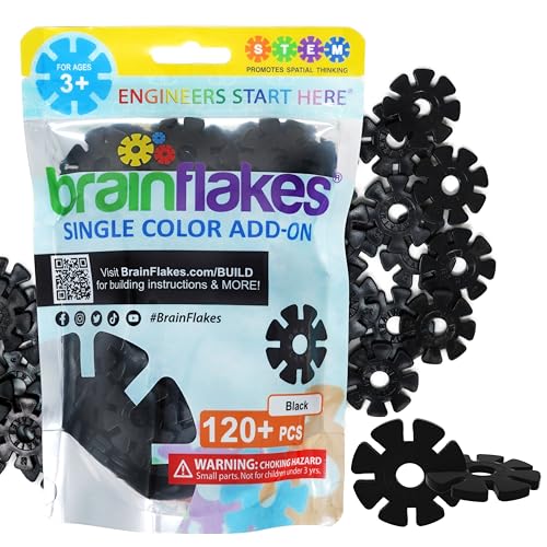 Brain Flakes Single Color Add-on - 120 Pieces - Resealable Pouch - Black von Brain Flakes