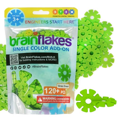 Brain Flakes Single Color Add-on - 120 Pieces - Resealable Pouch - Grass Green von Brain Flakes