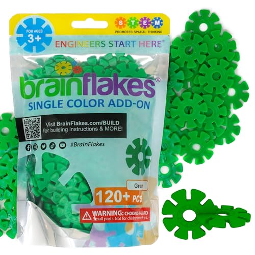 Brain Flakes Single Color Add-on - 120 Pieces - Resealable Pouch - Green von Brain Flakes