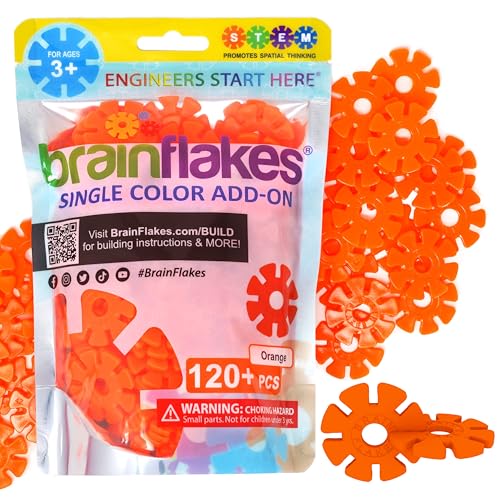 Brain Flakes Single Color Add-on - 120 Pieces - Resealable Pouch - Orange von Brain Flakes