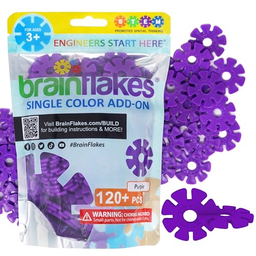 Brain Flakes Single Color Add-on - 120 Pieces - Resealable Pouch - Purple von Brain Flakes