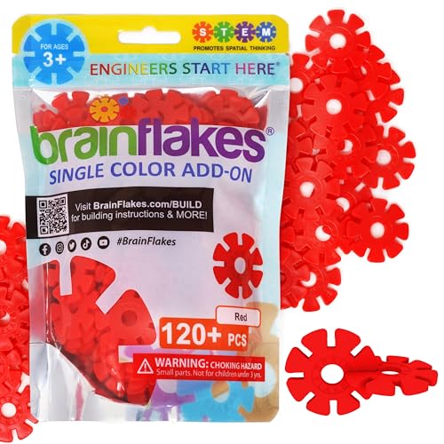 Brain Flakes Single Color Add-on - 120 Pieces - Resealable Pouch - Red von Brain Flakes