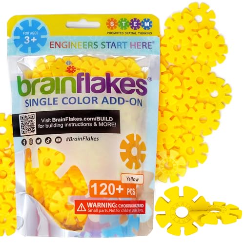 Brain Flakes Single Color Add-on - 120 Pieces - Resealable Pouch - Yellow von Brain Flakes