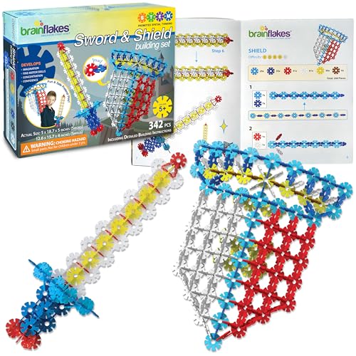 Brain Flakes Sword & Shield Building Set with Detailed Step by Step Instructions Booklet - 342 Pieces von Brain Flakes
