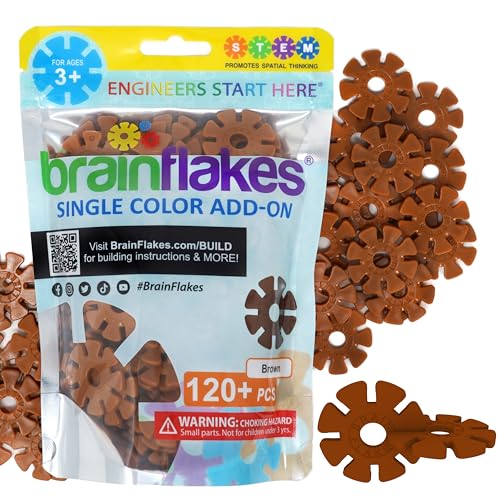 Brain Flakes Single Color Add-on - 120 Stück - Wiederverschließbarer Beutel - Braun von Brain Flakes
