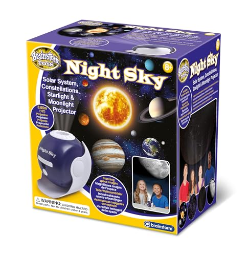 Brainstorm TOYS Night Sky – Sonnensystem, Sternbilder, Sternlicht und Mondlicht Projektor, Mehrfarbig, M von Brainstorm Toys