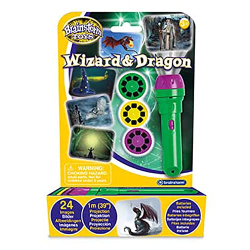 Brainstorm TOYS Diashow Zauberer Drachen Spielzeug Taschenlampe Geschenke für Kinder ab 3 Dia Projektor 3 Bildscheiben Nachtlicht Geschichtenerzähler von Brainstorm Toys