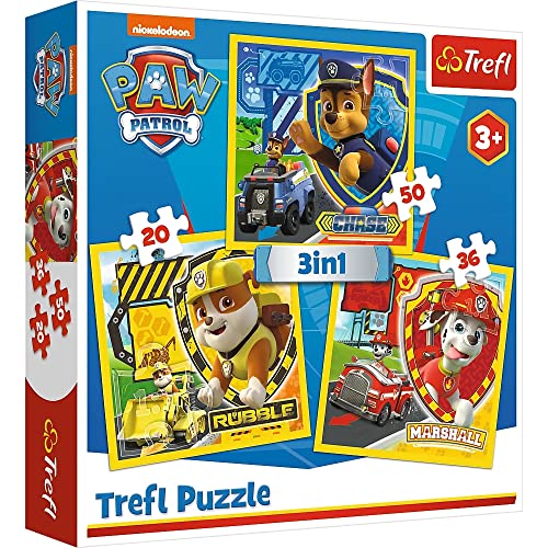 Brandsseller 3 in 1 Kinder Spiel Set 3 x Puzzle mit Motiven im Stil von Paw Patrol von Brandsseller