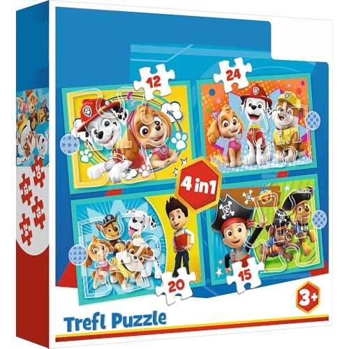 Brandsseller 4 in 1 Kinder Puzzle Set 4 x Puzzle mit Motiven im Stil von Paw Patrol von Brandsseller