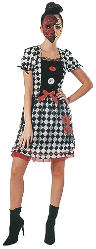 Brandsseller Damen Kostüm Broken Doll Harlekin Karneval Party Halloween Junggesellinnenabschied Frauen Verkleidung von Brandsseller