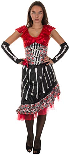 Brandsseller Damen Pirat Piratin Kostüm Day of the Dead Verkleidung Halloween Karneval Party Fasching Junggesellinnenabschied Rot S/M von Brandsseller