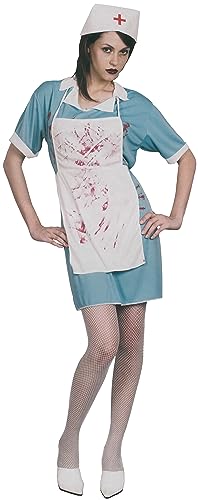 Brandsseller Damen Kostüm Krankenschwester mit Schürze und Haube Karneval Party Halloween Junggesellinnenabschied Frauen Verkleidung One Size von Brandsseller