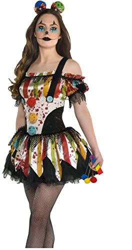 Brandsseller Damen Kostüm Scary Clown Karneval Party Halloween Junggesellinnenabschied Frauen Verkleidung von Brandsseller