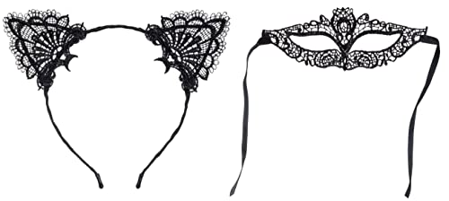 Brandsseller Haarreif Katzenohren Spitzenmaske Katzenkostüm Venezianischer Spitzen Stil Schwarz Brandsseller Haarreif Katzenohren Spitzenmaske Katzenkostüm Venezianischer Spitzen Stil Schwarz von Brandsseller