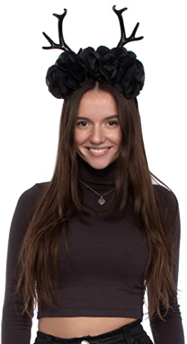 Brandsseller Haarreif Reh Geweih mit 5 schwarzen Rosen Hirsch Rentier Karneval Verkleidung Accessoires Brandsseller Haarreif Reh Geweih mit 5 schwarzen Rosen Hirsch Rentier Karneval Verkleidung Accessoires von Brandsseller