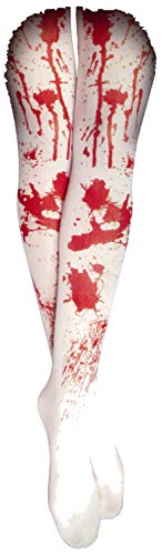 Brandsseller Halloween Strumpfhose Horror Accessoire Verkleidung Karneval Party Einheitsgröße Weiß/Rot von Brandsseller