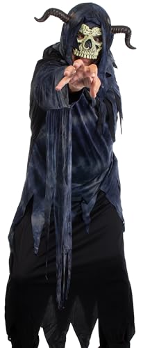 Brandsseller Herren Kostüm Gehörntes Toten Skelett mit Kapuzen Tunika und Hörner Maske Karneval Party Halloween Junggesellenabschied Männer Verkleidung One Size Brandsseller Herren Kostüm Gehörntes Toten Skelett mit Kapuzen Tunika und Hörner Maske Karneval Party Halloween Junggesellenabschied Männer Verkleidung One Size von Brandsseller