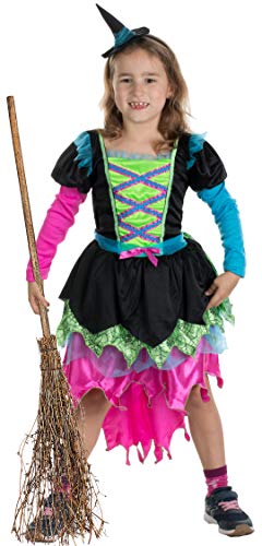 Brandsseller Hexen-Kostüm Kinder Mädchen Verkleidung Karneval Fasching M (7-10 Jahre) von Brandsseller