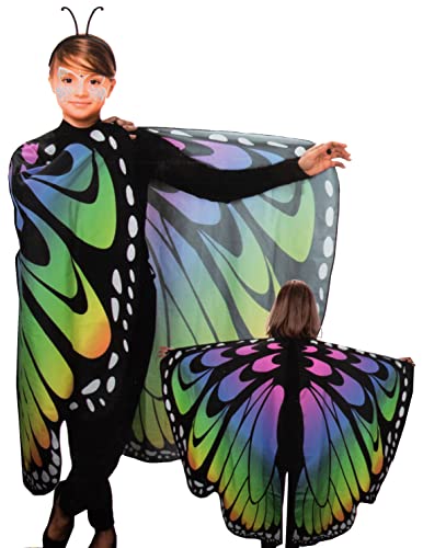 Brandsseller Kostüm Kinder Schmetterling Umhang Faschingskostüme Breite ca. 136 cm Halloween Karneval Verkleidung Einheitsgröße Motiv 1 von Brandsseller