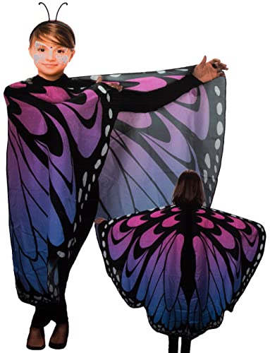 Brandsseller Kostüm Kinder Schmetterling Umhang Faschingskostüme Breite ca. 136 cm Halloween Karneval Verkleidung Einheitsgröße Motiv 2 von Brandsseller
