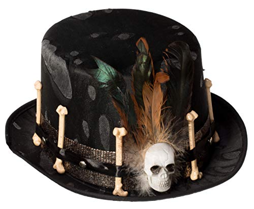 Brandsseller Kostüm Verkleidung Hut Zylinder - Karneval Fasching Halloween Party Totenkopf Knochen (schwarz) Einheitsgröße von Brandsseller