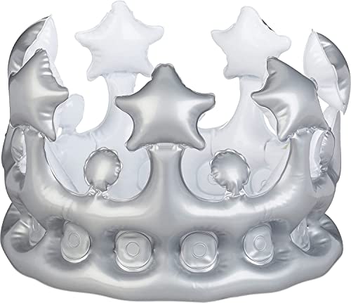 Brandsseller Krone Aufblasbar Verkleidung Kostüm Karneval Fasching Party (Silber) von Brandsseller