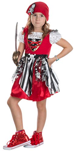 Brandsseller Mädchen Kostüm Piratin Kinderpirat Verkleidung Karneval Party Fasching S (4-6 Jahre) von Brandsseller