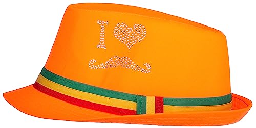 Brandsseller Panamahut Farbhut Partyhut Strandhut Verkleidung Karneval Einheitsgröße Orange mit Strass und Hutband Brandsseller Panamahut Farbhut Partyhut Strandhut Verkleidung Karneval Einheitsgröße Orange mit Strass und Hutband von Brandsseller