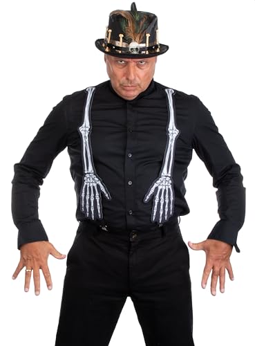 Brandsseller Skelett Hosenträger Verstellbar und Elastisch Karneval Party Halloween Junggesellenabschied Männer Verkleidung One Size von Brandsseller