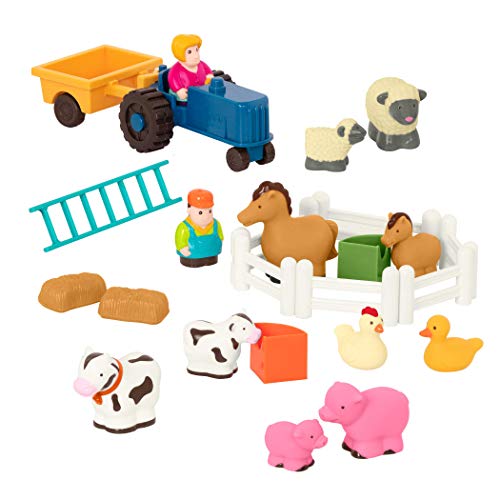 Battat Bauernhof Spielzeug – Traktor, Heu, Pferde, Schaf, Kuh und mehr Tiere – Bauernhoftiere, Tierfiguren, Spielzeug für Kinder ab 18 Monate, 25 Teile von Battat